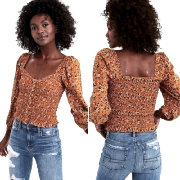 American Eagle Outfitters Tops - NWOT American Eagle Smocked Fall Top - XL